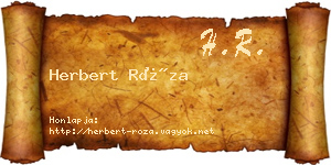 Herbert Róza névjegykártya